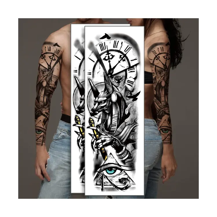 Gratis Monsters New Design Grote Maat Volledige Arm Tijdelijke Tattoo Sticker Voor Man Tattoos