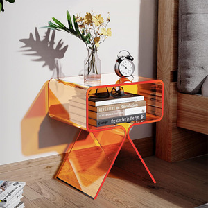 Table basse de salon moderne et minimaliste en acrylique transparent coloré, durable, légère et facile à nettoyer, meubles de salon - Product Image 4