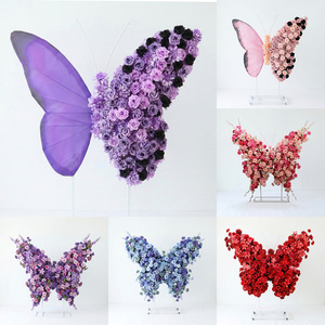 Decorazione Personalizzata con Fiori Artificiali Giganti e <span class=keywords><strong>Farfalle</strong></span>, Grande Scultura Floreale 3D per Sfondo Fotografico Matrimoniale, Decorazione per Eventi e Palcoscenici - Product Image 3
