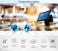 Sistema de Punto de Venta Todo en Uno con Pantalla Táctil Completa de 15.6 Pulgadas, Caja Registradora para Negocios, Comercio Minorista, Salón, Tienda, Windows/Android