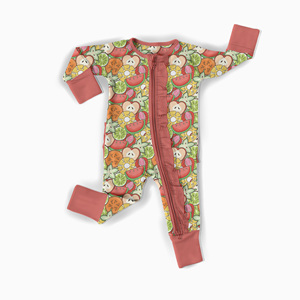 Đồ ngủ liền thân có khóa kéo bằng tre, may theo yêu cầu, bán buôn, dành cho trẻ sơ sinh và trẻ mới biết đi, chất liệu viscose từ tre - Product Image 6