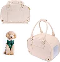 Sac de transport multifonctionnel pour animaux de compagnie, sac à main portable en cuir PU pour chien et chat, sac à bandoulière pour animaux de compagnie pour les voyages en plein air