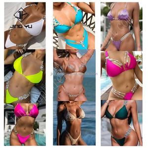 2024 Wholesale Custom Sequin Crystal Diamond a Variety of Styles Swimwear Bikini Set Rhinestone Bikinis - Product Image 3