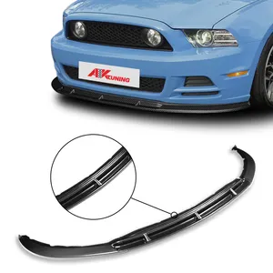 For Ford Mustang V6 V8 GT 2013-2014 Painted Black Carbon Fiber look Front Lip Automotive Parts Front Bumper Lip