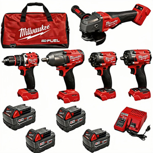 Juego de Destornilladores Eléctricos <span class=keywords><strong>Milwaukee</strong></span> 10 en 1 con Batería de Litio de 18.5 Ah y Cargador, Herramienta Multifunción, Juego de Herramientas Eléctricas para el Hogar - Product Image 1