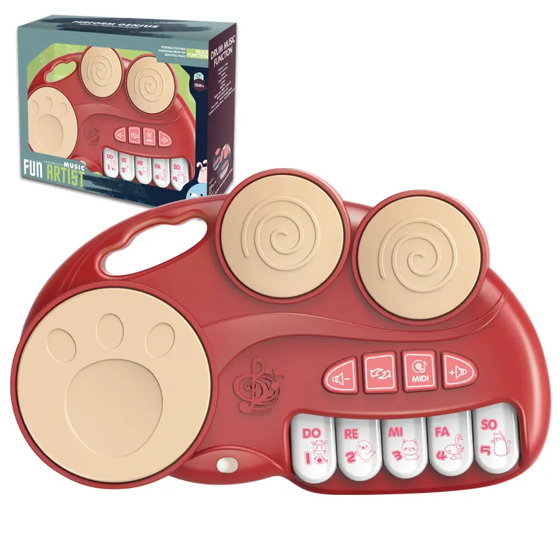 Hot Sell Musical Light Toy Kids Piano Eletrônico Teclado Tambor Instrumentos Musicais Piano Brinquedos Set