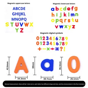 สติกเกอร์แม่เหล็กตัวอักษรภาษาอังกฤษ 26 ตัว และตัวเลข สำหรับการศึกษาปฐมวัย ใช้กับกระดานดำในโรงเรียนประถมศึกษา ทำจากวัสดุ EVA - Product Image 2