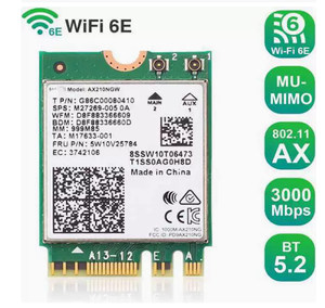 Módulo WiFi Tri-Banda BE200 M2 de 8774 Mbps con Gigabit 5G 6E 5.4 para Bluetooth AX210, Tarjeta de Red Integrada 6E de 7 GHz - Product Image 5