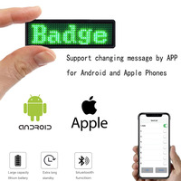 Badge LED rechargeable à affichage programmable par application Bluetooth, à prix de gros, avec aimant, clignotant, portable