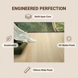 Parquet en bois d'ingénierie résistant à l'eau de qualité supérieure avec placage en <span class=keywords><strong>chêne</strong></span> blanc et protection invisible par laque UV - Product Image 2