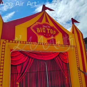 Personnalisable rouge et jaune rayé gonflable carnaval cirque arc australie tour du monde décor théâtre scène Performance toile de fond - Product Image 6