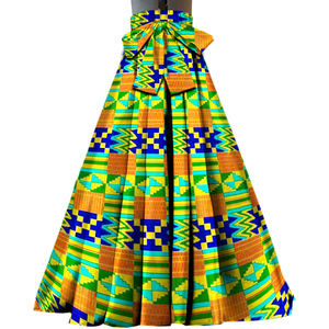 In OFFERTA Gonna Lunga Etnica Ankara per Adulti, Design Dashiki Africano Kente, Ecologica con Tasche e Vita Alta - Product Image 1