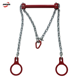 Chaîne à maillons galvanisée avec barre transversale d'équilibrage, anneau en poire et deux boucles de roue pour le transport de marchandises sur porte-chargeurs plats - Product Image 3