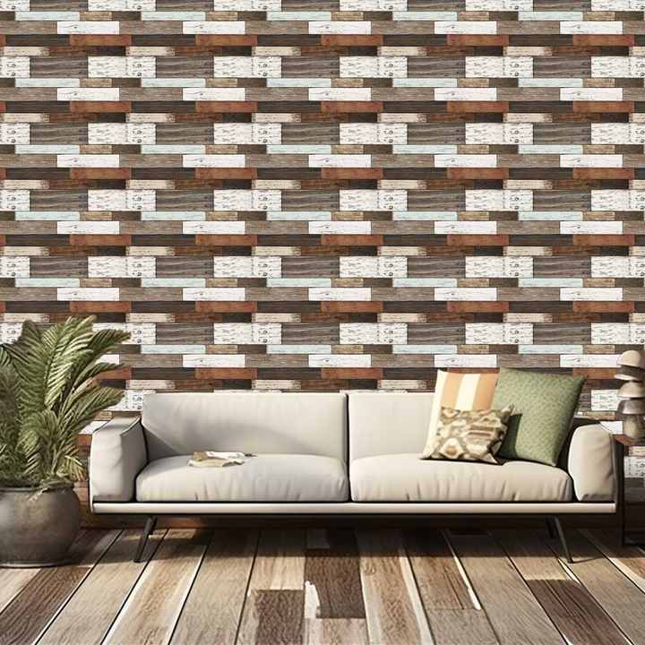 6 Rolls Furniture Contact Paper 45X200cm Wood Pallet Self-Adhesive Wallpaper Washable PVC Coating Wall Decals