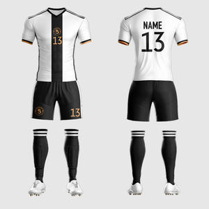 定制批发高品质足球服队服热转印100%涤纶足球服套装男士足球服 - Product Image 5