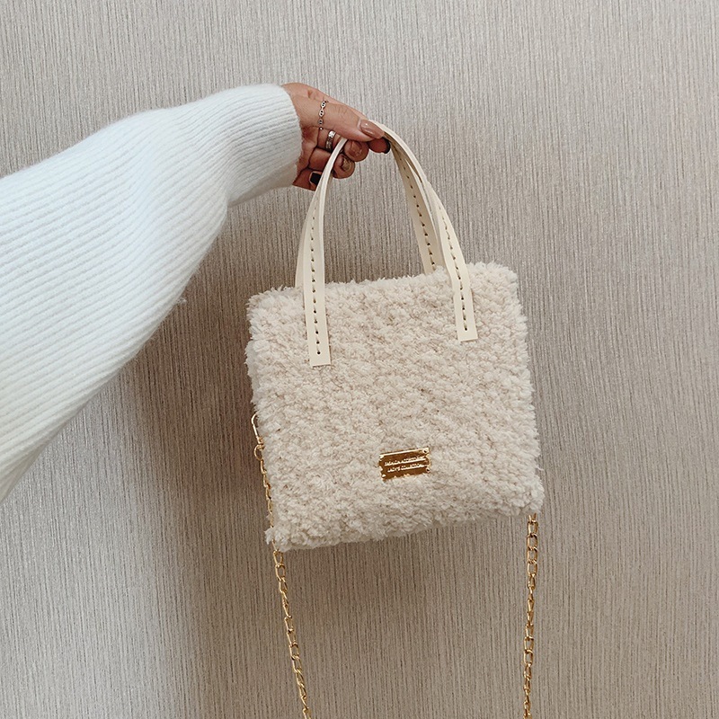 Kit de bolsos de ganchillo y tejido DIY beige