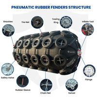 Défenseur pneumatique en caoutchouc Yokohama Type Ship to Dock Protection avec chaîne et filet pour pneus, certifié ISO, garantie 2 ans