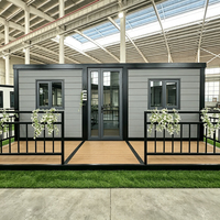 Maison préfabriquée modulaire de luxe à 2 chambres, prête à être expédiée, montage facile, panneaux sandwich, avec salle de bain, cabane préfabriquée, maison modulaire