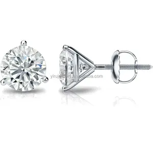 1/6-2 1/2 Carat Diamond Stud Earrings | 14K Real Gold Lab Grown Diamond Earrings for Men abd Women | Certified GH VS/SI Color
