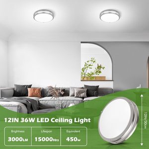 Plafonnier LED à intensité variable, monté en surface, avec température de couleur sélectionnable 3000K 4000K 5000K - Product Image 3