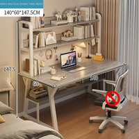 Bureau d'ordinateur Zhishuyunfang pour la maison, chambre d'étudiant, avec étagère intégrée, idéal pour l'étude et l'écriture, parfait pour appartement locatif ou bureau