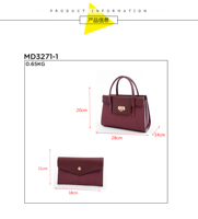 Qaza Sac à main bandoulière pour femme Design carré élégant avec fermeture à glissière Ladi Label Doublure en polyester Bon fabricant