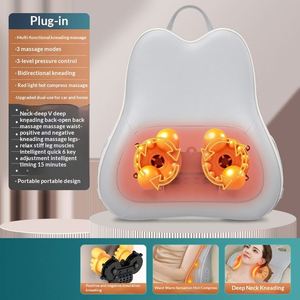 Coussin de massage intelligent à minuterie avec fonction musicale, pression, frottement et pétrissage pour les zones des épaules, du cou et de l'abdomen - Product Image 5