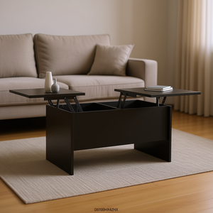 Table basse en bois d'ingénierie 31,5x19,7x16,7 pouces, noire, avec plateau relevable, mobilier de salon moderne et minimaliste - Product Image 2