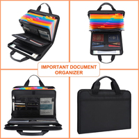 Organiseur de dossiers accordéon robuste à 13 pochettes, dossier de documents extensible ignifuge avec fermeture éclair, sac portable à motifs