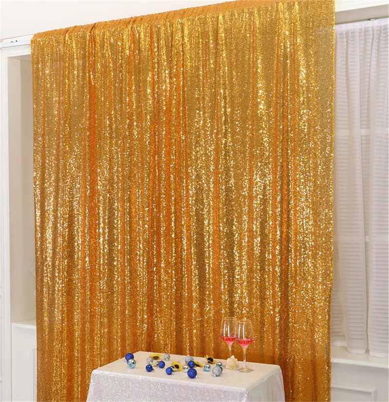 2021 wholesale sparkling golden portable wedding stage sequin curtain background
