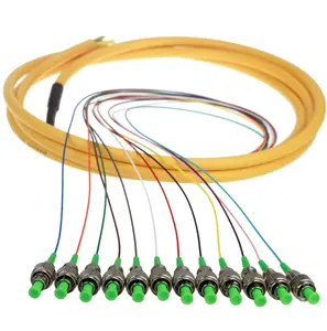 FIBER CABLE FTTH 10 cores fan-out bundle and ribbon FC LC SC ST fiber optic pigtail terminal box ODF