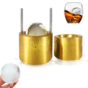 2022 nuovi strumenti da Bar Clear Ice Cube Maker 2.5 pollici in metallo grande stampo per creatore di palline di ghiaccio per cocktail sfera whisky