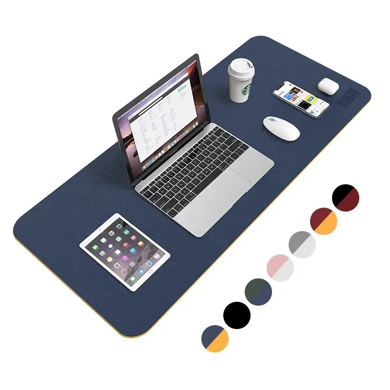 Benutzer definierte große doppelte doppelseitige volle Tisch wasserdichte PU Eco Executive Leder Deskmate Maus matte Büro Schreibtisch Pad Mat