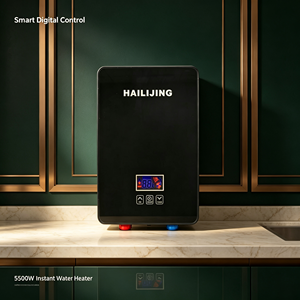 Calentador de Agua Instantáneo con Control Táctil, Negro Brillante, con Pantalla LED para Cocina y Baño - Product Image 1