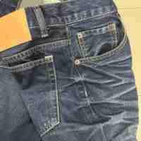 Jean en denim personnalisé, délavé effet neige/sel/monkey, 100% coton, taille mi-haute, coupe ample, coupe bootcut, style décontracté vintage, effet vieilli, été/automne/printemps
