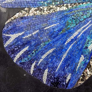 Mosaïque en marbre à motif de médaillon en pierre, design papillon, incrustation artistique, carrelage de sol et mur de fond en mosaïque de marbre - Product Image 4