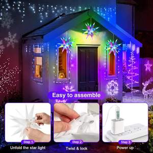 ไฟ LED อัจฉริยะ RGB รูปดาวระเบิด 3 มิติ พับได้ ควบคุมผ่านแอพ รีโมท โมราเวีย ตกแต่งถนนในวันหยุด ไฟกลางคืนคริสต์มาส - Product Image 6