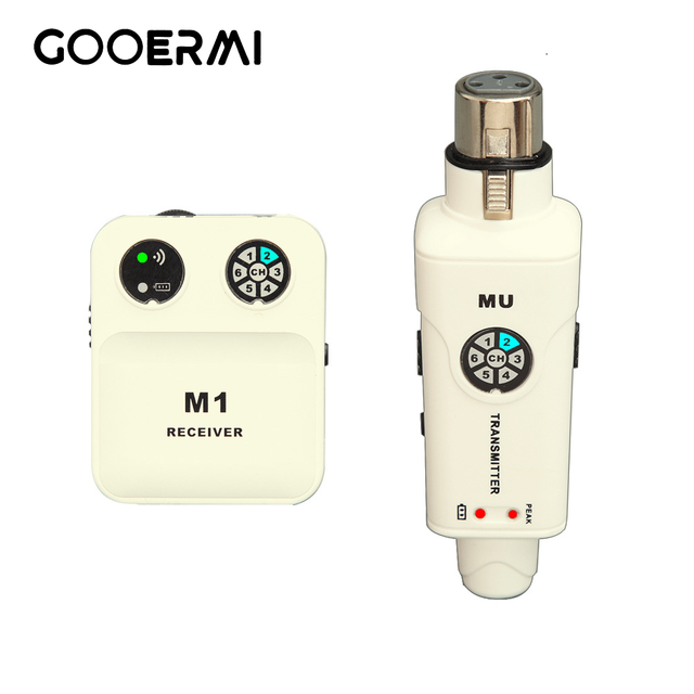 Wireless In-Ear Monitor System White 2.4GHz Stereo Mono Selectable IEM System 6 Channels for Band Rehearsal Live Performance