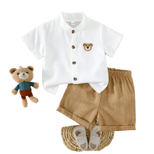 PSJ-NPF Nouveauté Été Ensemble Vêtements Bébé Garçon 1 à 3 Ans Chemise + Short pour Enfants - Product Image 6