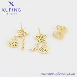 X000023711 xuping joyería nueva moda personalidad estrella pendientes 14K color oro elegante lujo creativo mujeres pendientes diarios - Product Image 3