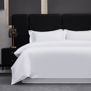 Parure de draps de lit 4 pièces en coton 100% 500TC, taille complète, moderne, luxueuse, douce, respirante, avec <span class=keywords><strong>drap</strong></span>-<span class=keywords><strong>housse</strong></span> à poches profondes - Product Image 3