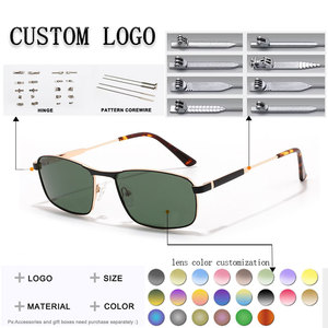 Gafas de Sol Rectangulares Unisex, Montura Metálica, Lentes Marrones, Protección UV400, Uso en Exteriores, Adultos - Product Image 2