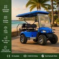Voiturette de golf électrique tout-terrain de luxe personnalisée en gros, certifiée CE Tarion, 4 places, autonomie 90 km, pente 20-25 degrés