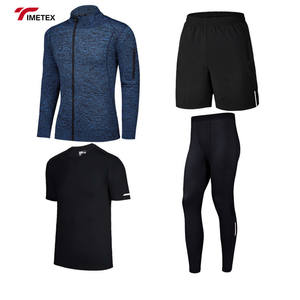 थोक शरद ऋतु पुरुषों फैशन 4Pcs सेट Tracksuit पुरुषों जिम चड्डी खेलों संपीड़न पैंट शर्ट शीर्ष लंबी आस्तीन जैकेट सूट - Product Image 1