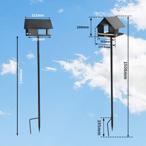 Comedero para Pájaros JH-Mech con Forma de Casa, Resistente a la Intemperie, Altura Ajustable, con Estaca para Tierra - Product Image 2