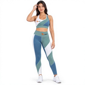 Custom Women Yoga Set Matching <b>Crop</b> Top <b>Leggings</b> Gym Workout Fitness Activewear Sportswear Clothing OEM Private Label Factory - Product Image 1