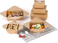 Emballage alimentaire jetable en papier kraft, boîte à lunch rapide, vaisselle