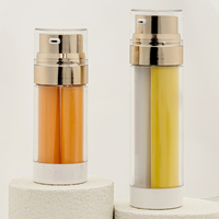 Nouvelle Arrivée Flacons Pompe Airless à Double Chambre en Plastique ABS PP pour Emballage de Sérums, Crèmes Visage et Nettoyants Faciaux