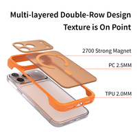 Coque de téléphone magnétique effet mat pour iPhone 18 Pro Max 17 17Air 15 Pro Max, protection intégrale antichoc 3-en-1 en PC et TPU