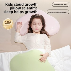 Children's Triangular <strong>Silicone</strong> &amp; Chemical Fiber Pillow for 6 Months to 6 Years Old Cloud Shape Neck Protection Four Seasons Use - Product Image 5